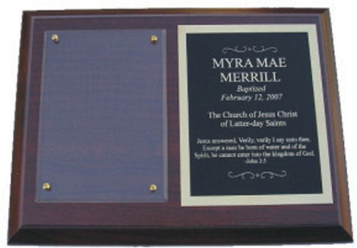 Baptism Plaque - Cherry Finish