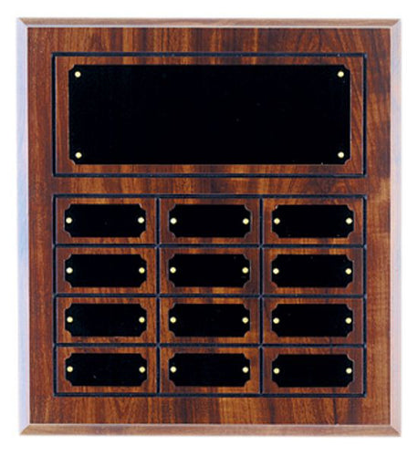 Cherry Finish 12 Plate Perpetual Plaque