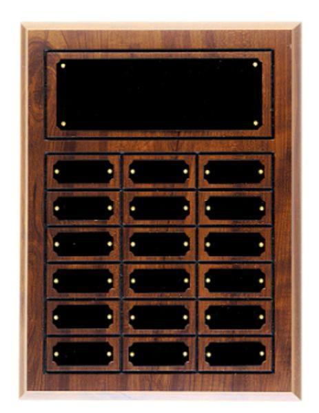 Cherry Finish 18 Plate Perpetual Plaque