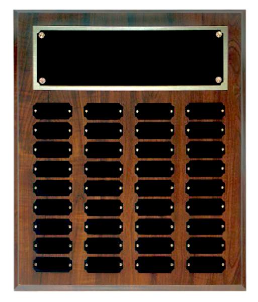 Cherry Finish 36 Plate Perpetual Plaque