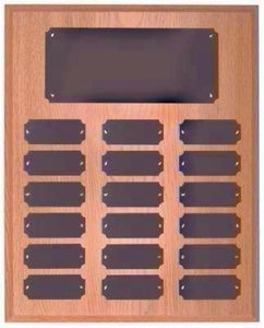Oak Finish 18 Plate Perpetual Plaque
