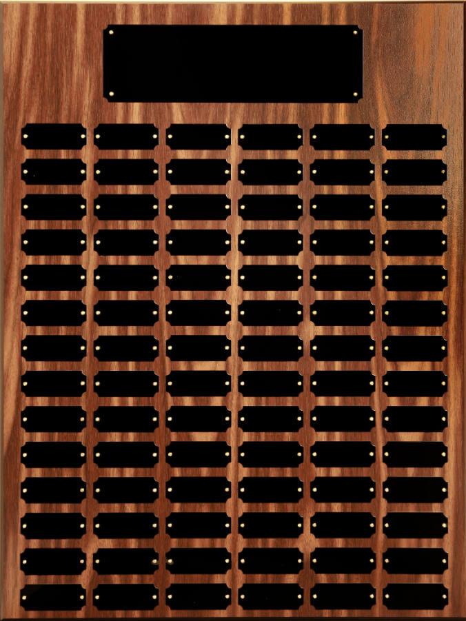 Walnut Finish 84 Plate Perpetual Plaque