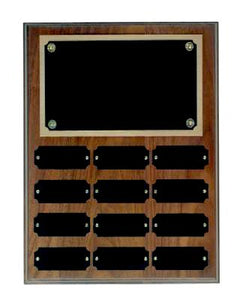 Step Edge Genuine Walnut 12 Plate Perpetual Plaque
