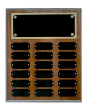 Step Edge Genuine Walnut 18 Plate Perpetual Plaque
