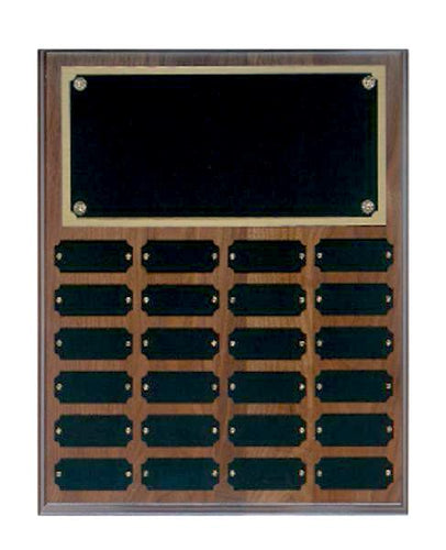 Step Edge Genuine Walnut 24 Plate Perpetual Plaque