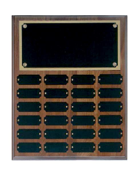 Step Edge Genuine Walnut 24 Plate Perpetual Plaque