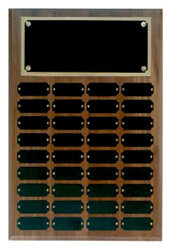 Step Edge Genuine Walnut 36 Plate Perpetual Plaque