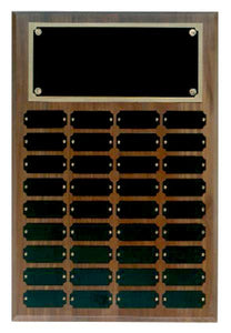 Step Edge Genuine Walnut 36 Plate Perpetual Plaque