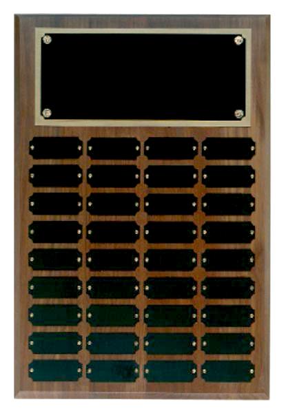 Step Edge Genuine Walnut 36 Plate Perpetual Plaque
